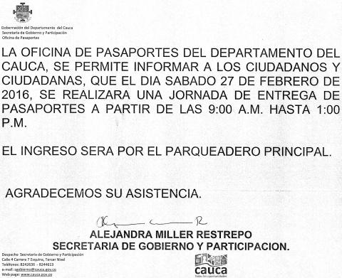 Jornada de Entrega de Pasaportes
